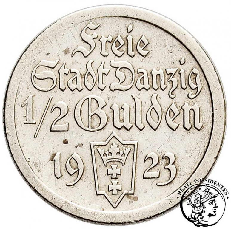 Polska Wolne Miasto Gdańsk 1/2 Guldena 1923 st.3