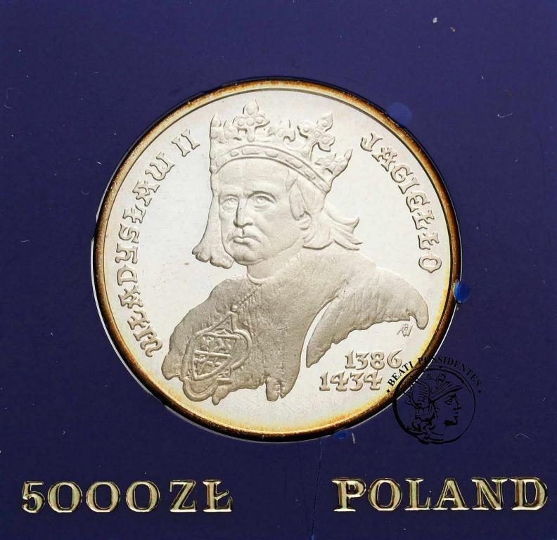 Polska PRL 5000 złotych 1989 Jagiełło pop st. L-