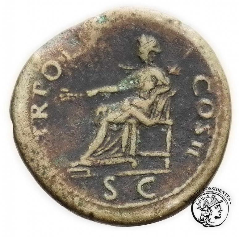 Rzym Trajan 98-117 AE - Sestercja st. 3-/4
