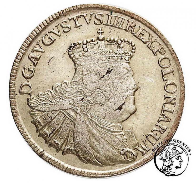 Polska August III Sas ort 1756 st. 3+