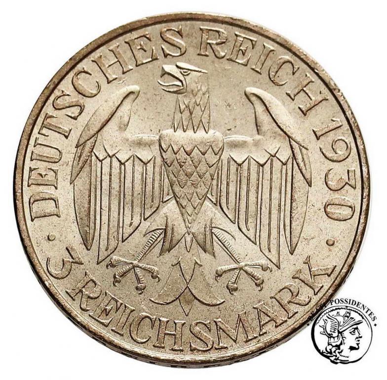 Niemcy Weimar 3 marki 1930 A Zeppelin st. 2+