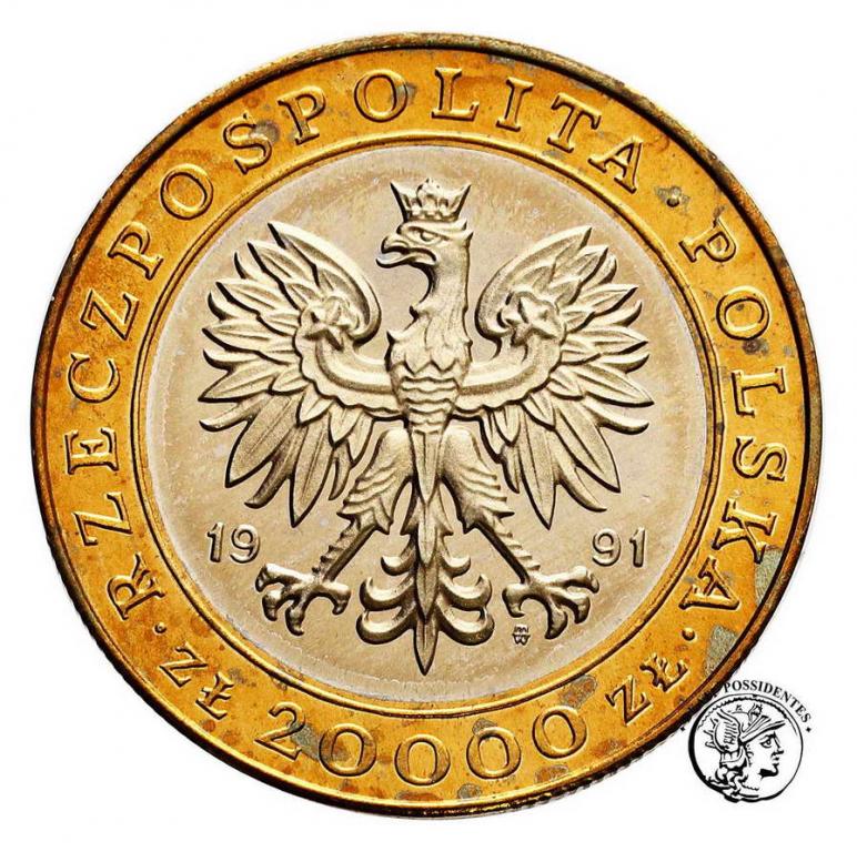 Polska 20000 złotych 1991 225 lat Mennicy st. L