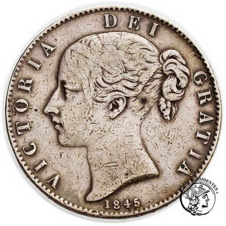 Wielka Brytania 1 korona 1845 st.3-