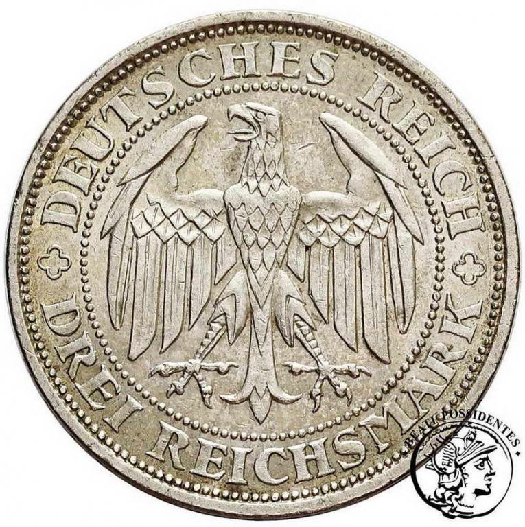 Niemcy Weimar 3 Marki 1929 Meissen st.3+