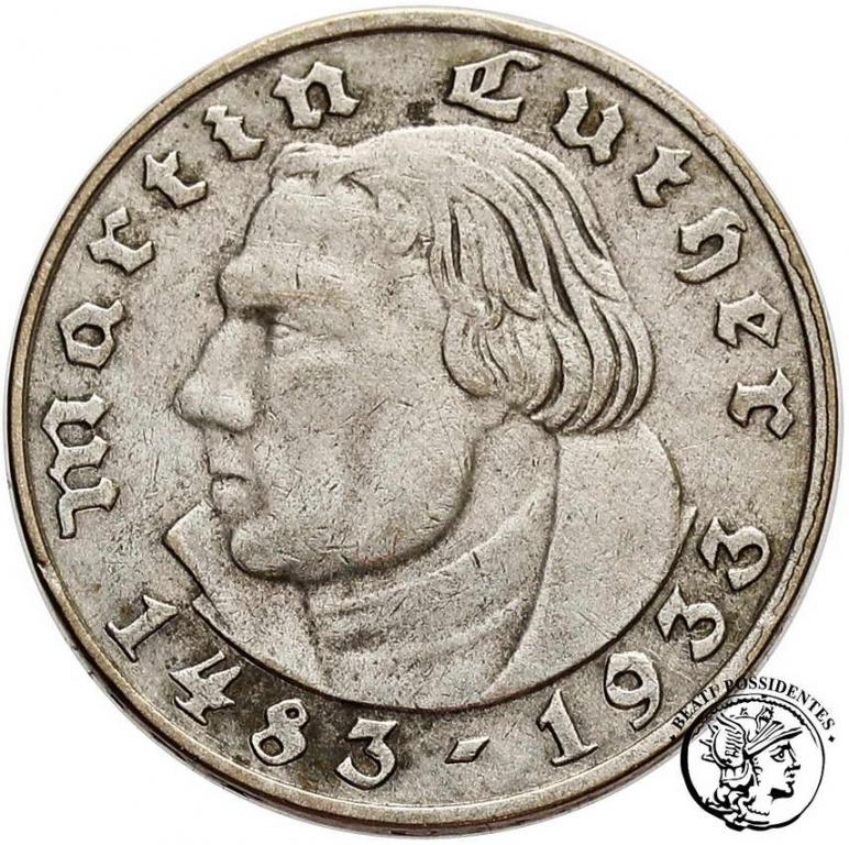 Niemcy III Rzesza 2 Marki 1933 A Luther st.3
