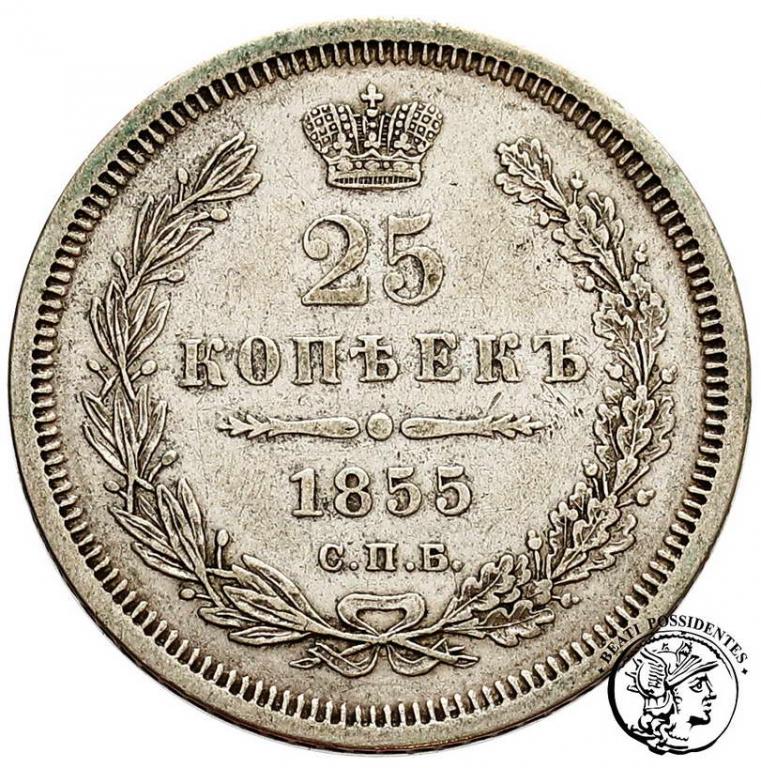 Rosja Mikołaj I 25 kopiejek 1855 st.3+