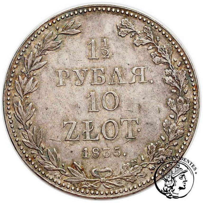Mikołaj I 1 1/2 Rubla = 10 złotych 1835 MW st.2