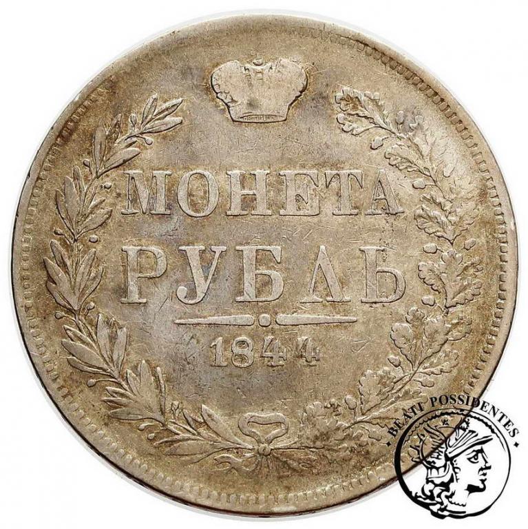 Polska Mikołaj I 1 rubel 1844 MW st.4
