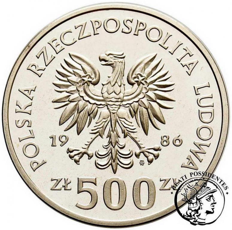 Polska PRL 500 złotych 1986 Łokietek st. L/L-