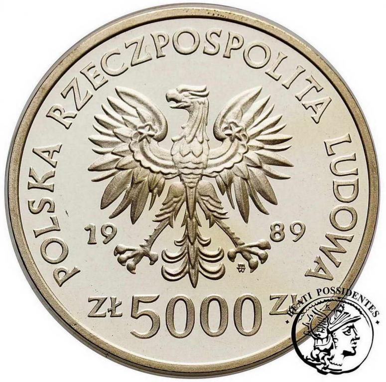 Polska PRL 5000 złotych 1989 Jagiełło st.L