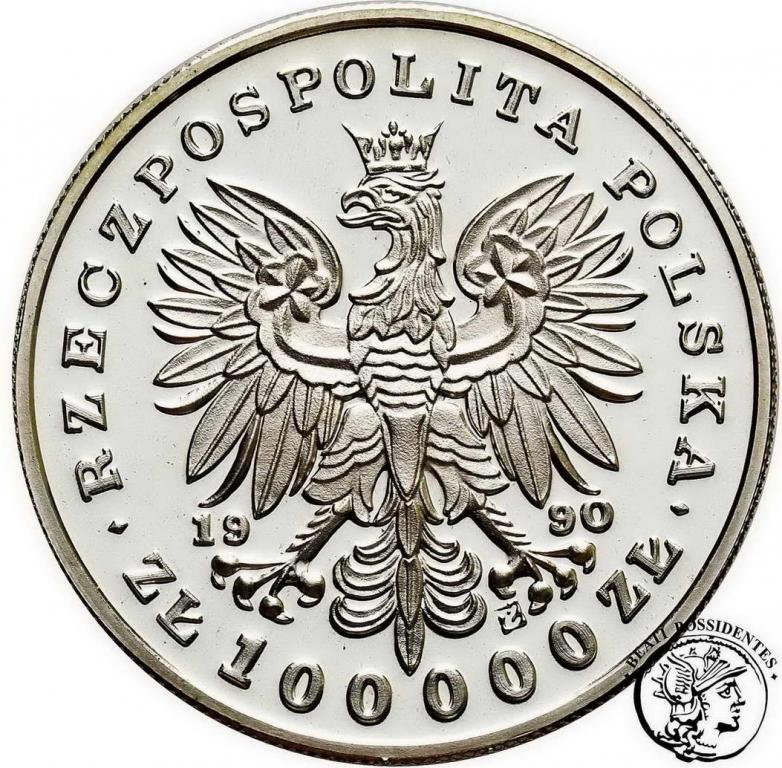 Polska Mały Tryptyk 100 000 zł 1990 Piłsudski st.L