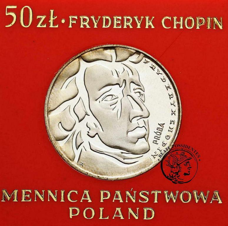 PRÓBA SREBRO 50 złotych 1972 Chopin st.L