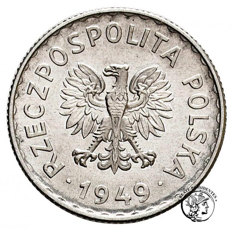 Polska PRL 1 złoty 1949 st. 1/1-