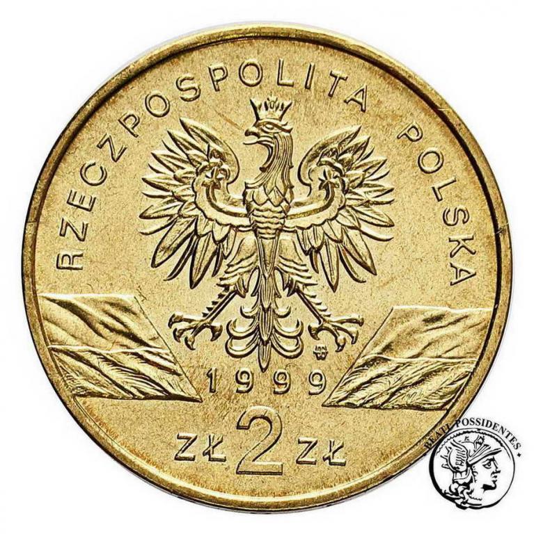 Polska III RP 2 złote 1999 Wilki st. 1-