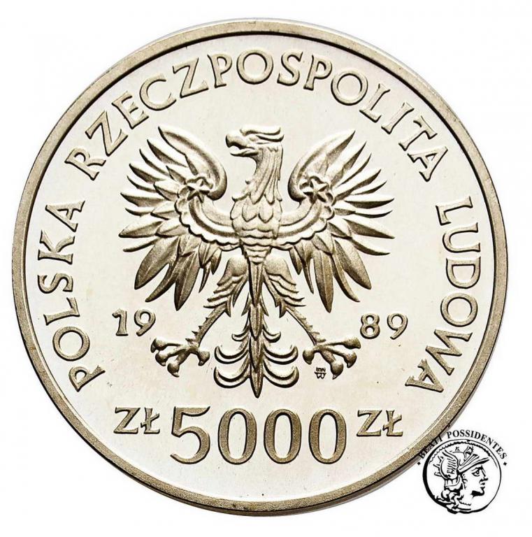 Polska PRL 5000 zł 1989 Jagiełło popiersie st. L