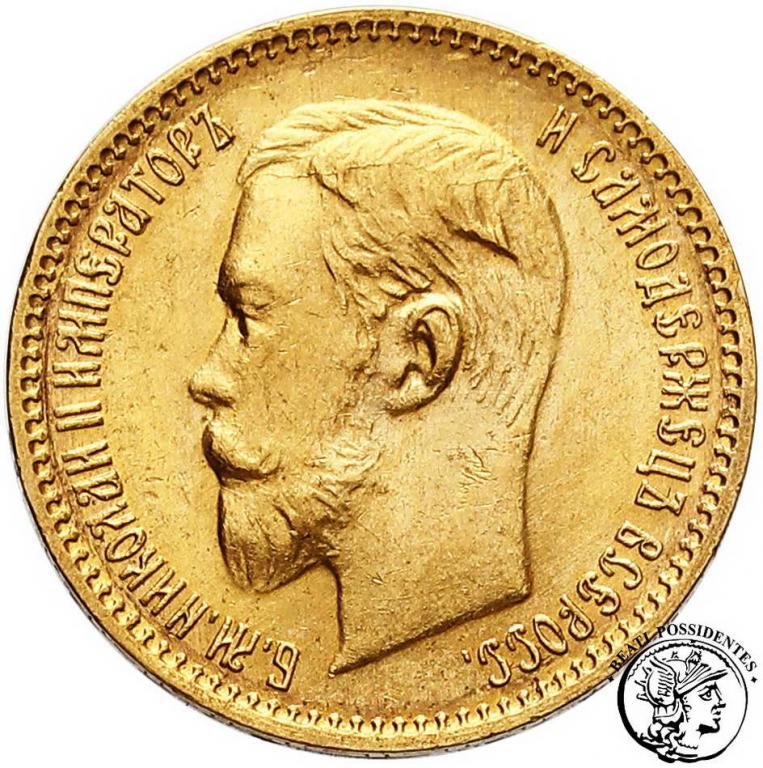 Rosja Mikołaj II 5 rubli 1904 st. 1-