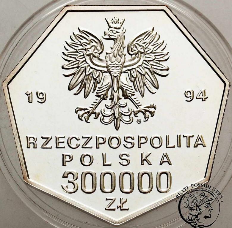 Polska III RP 300 000 złotych 1994 M. Kolbe stL/L-