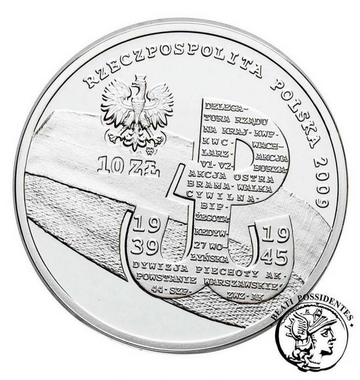 III RP 10 złotych 2009 Państwo Podziemne st.L