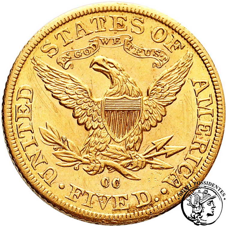 USA 5 dolarów 1891 CC - Carson City st. 2-