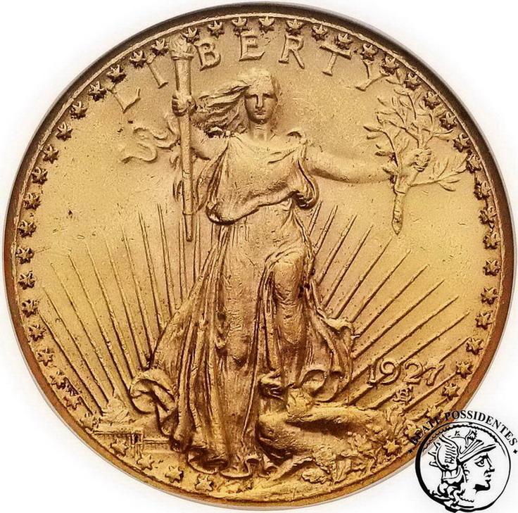 USA 20 dolarów 1927 Filadelfia NGC MS63