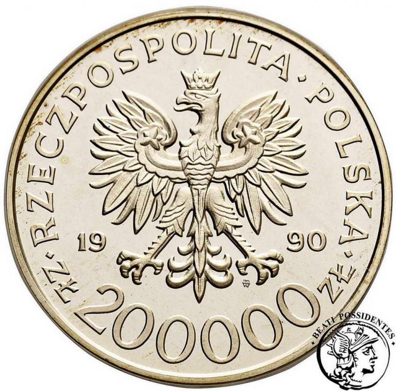 Polska III RP 200 000 zł 1990 Grot Rowecki st.L/L-