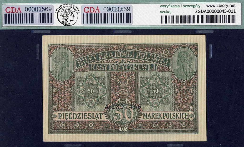 Polska 50 marek polskich 1916 ...jenerał... GDA 45