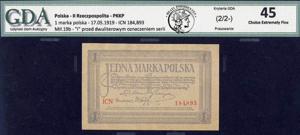Polska 1 marka polska 1919 GDA 45