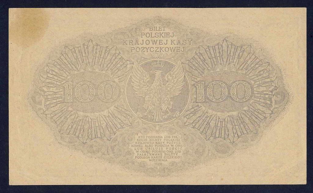 Polska 100 marek polskich 1919 st.3+