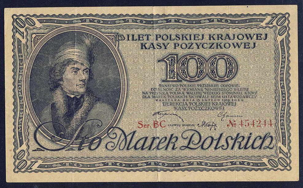 Polska 100 marek polskich 1919 st.3