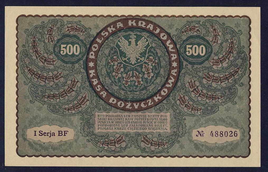 Polska 500 marek polskich 1919 st.1-