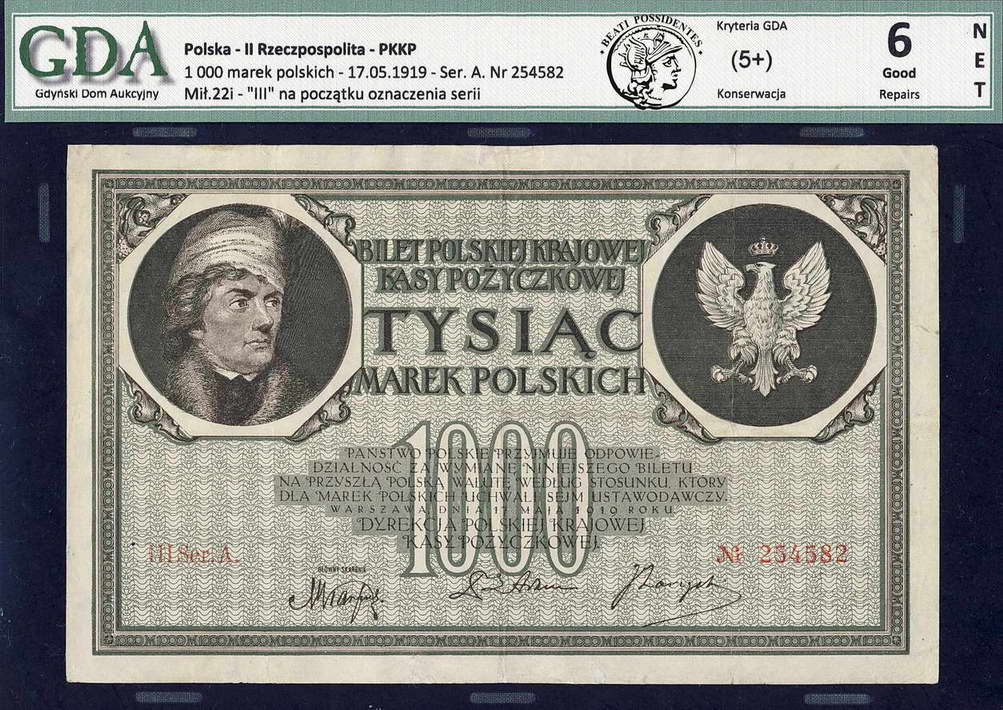Polska 1000 marek polskich 1919 GDA 6