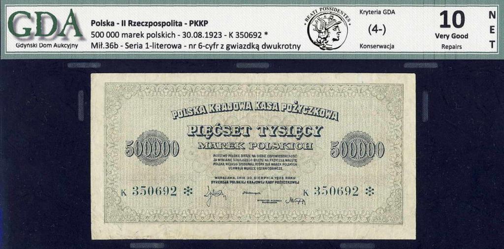 Polska 500 000 marek polskich 1923 GDA 10