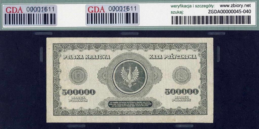 Polska 500 000 marek polskich 1923 GDA 10