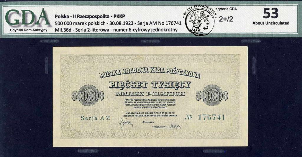 Polska 500 000 marek polskich 1923 GDA 53