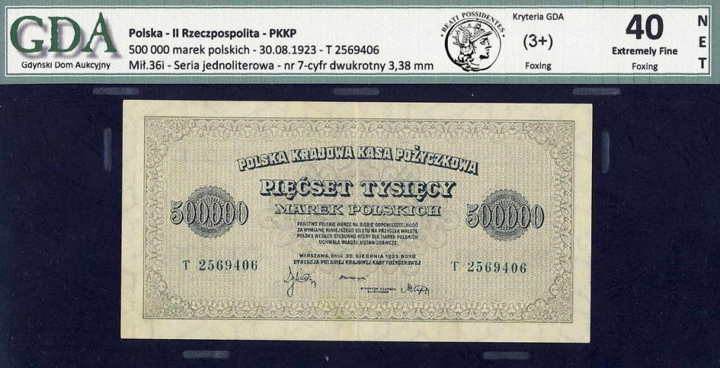 Polska 500 000 marek polskich 1923 GDA 40