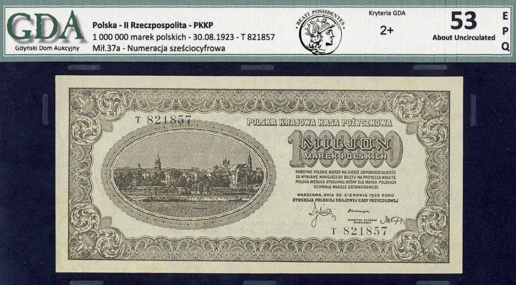 Polska 1 000 000 marek polskich 1923 GDA 53