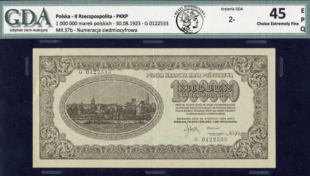 Polska 1 000 000 marek polskich 1923 GDA 45