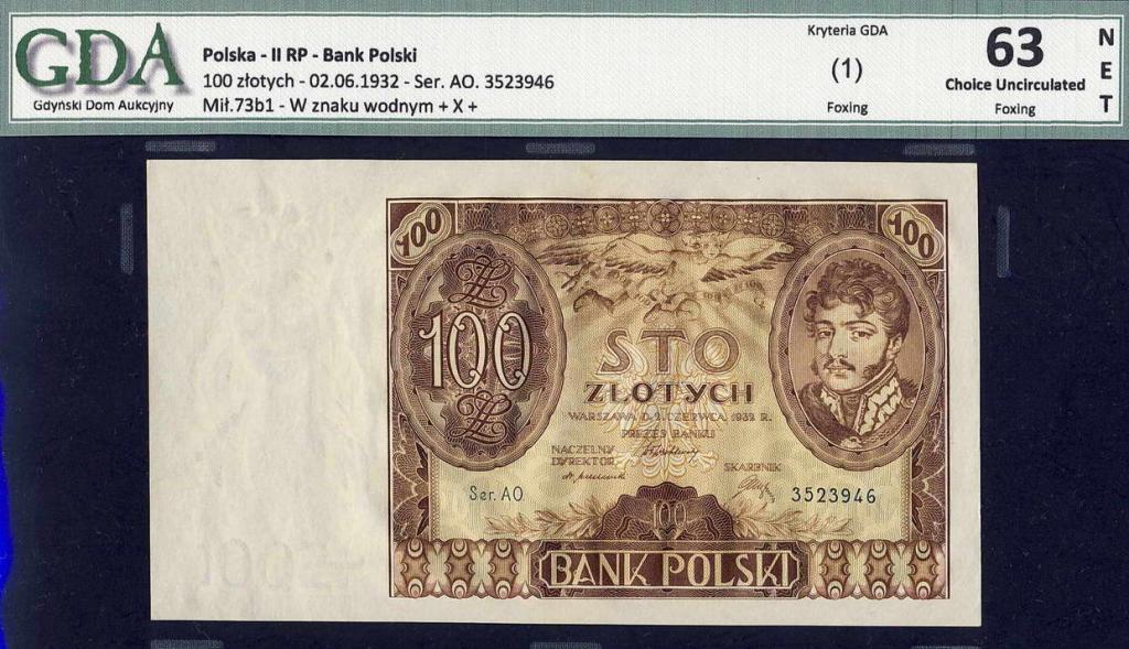 Polska 100 złotych 1932 + x + GDA 63