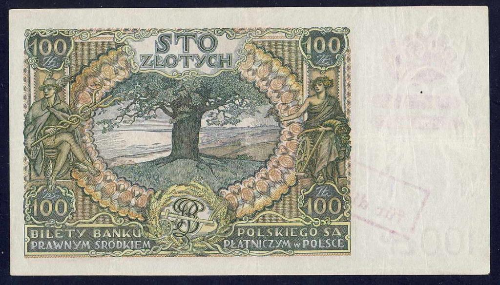 Gen.Gub. 100 złotych 1934(40) FAŁSZYWY NADRUK st.2