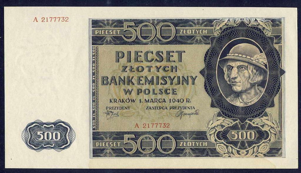 Polska Gen. Gub. 500 złotych 1940 st.2
