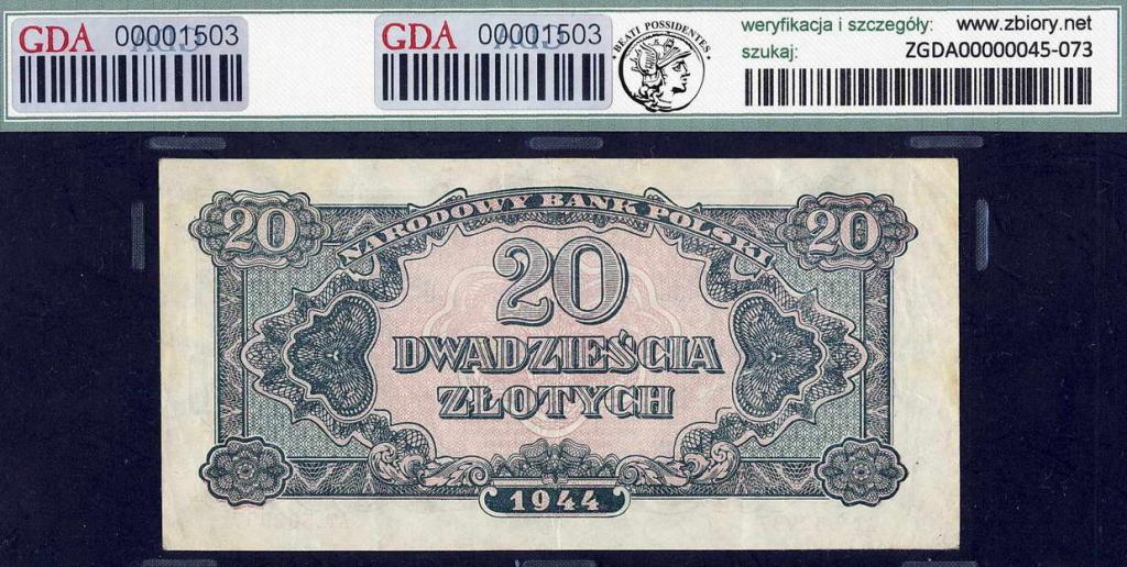 Polska 20 złotych 1944 ...owym GDA 25