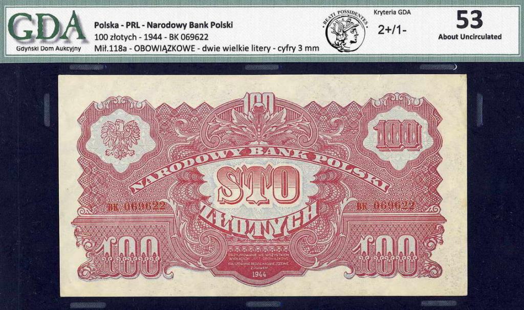 Polska 100 złotych 1944 ...owe GDA 53