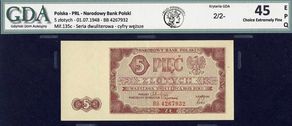 Polska 5 złotych 1948 GDA 45