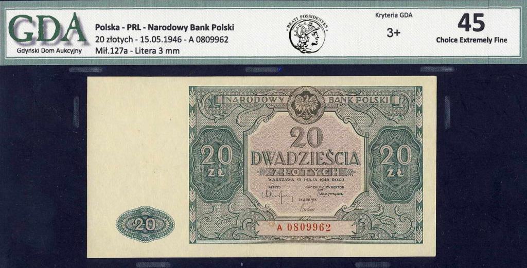 Polska 20 złotych 1946 GDA 45
