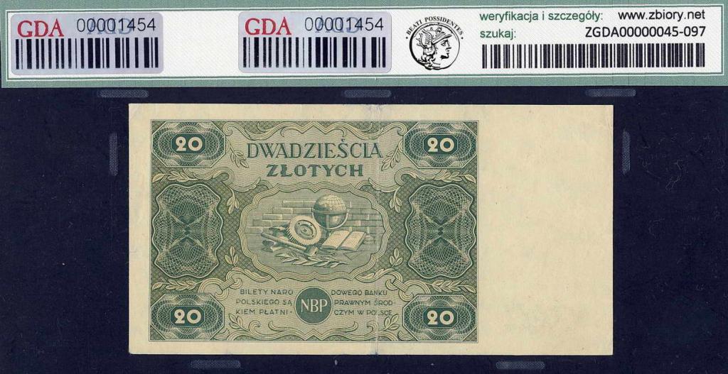 Polska 20 złotych 1947 GDA 15