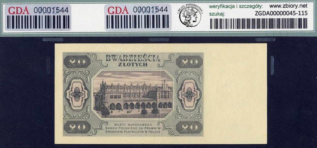 Polska 20 złotych 1948 GDA 45