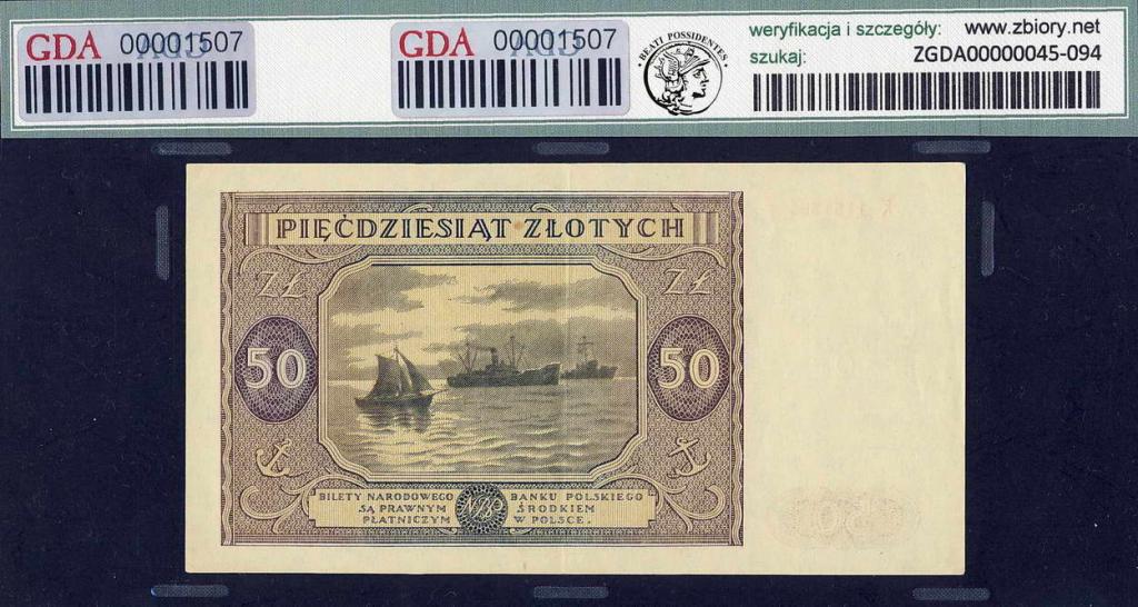Polska 50 złotych 1946 GDA 45