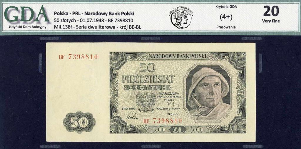 Polska 50 złotych 1948 GDA 20