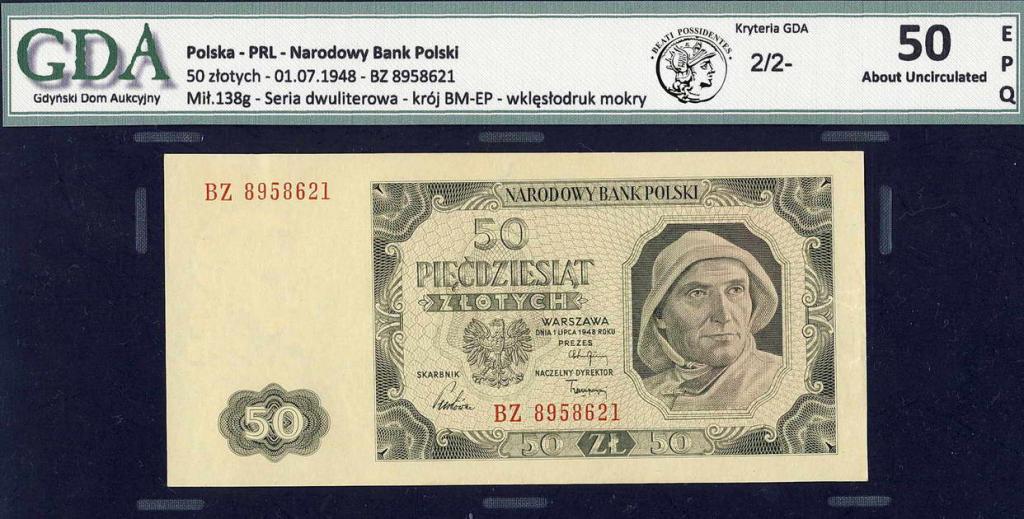 Polska 50 złotych 1948 GDA 50