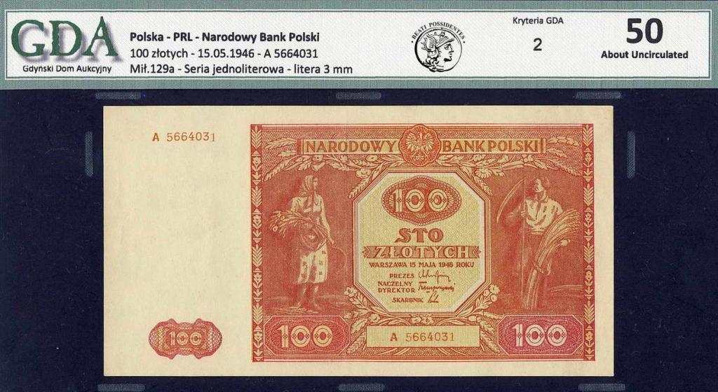 Polska 100 złotych 1946 GDA 50